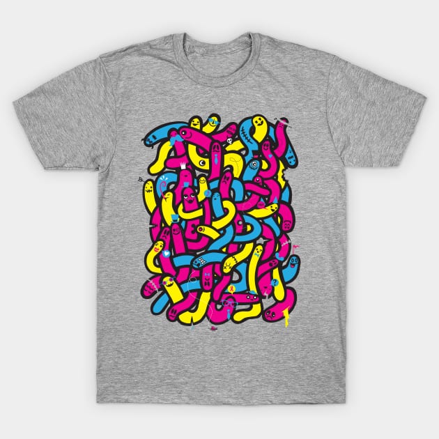 Worm Mess T-Shirt by wotto